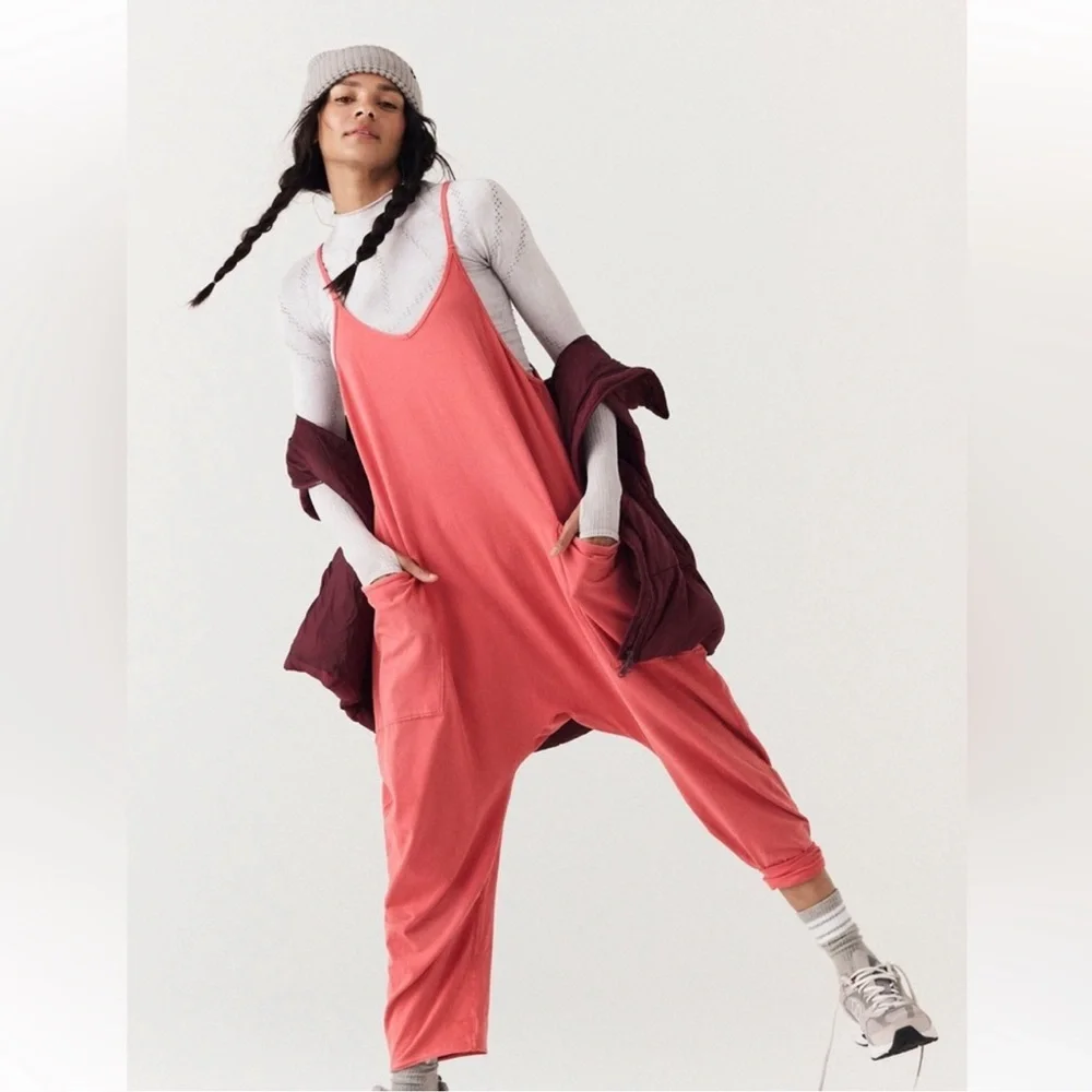 Free People Movement Hot Shot Onesie in Red